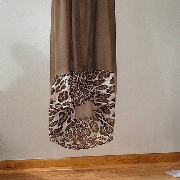 DOTS Maxi Long Summer Date Dress Leopard Animal Print Sz 1X Sheer Chiffon Beach - Picture 7 of 10